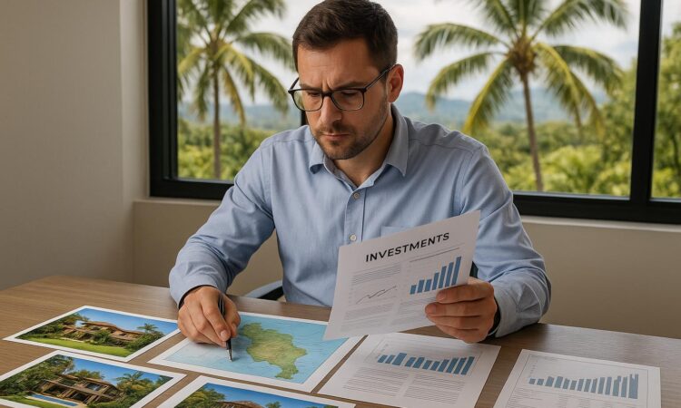 An investor reviewing Costa Rican real estate investment opportunities.