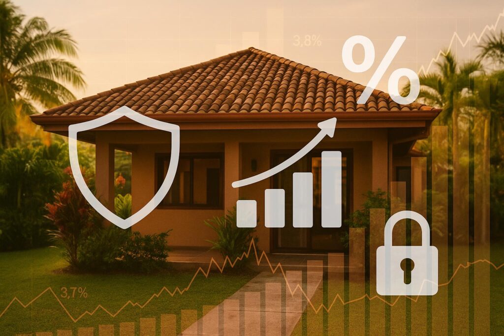 Conceptual image showing secure returns from Costa Rican real estate investments.