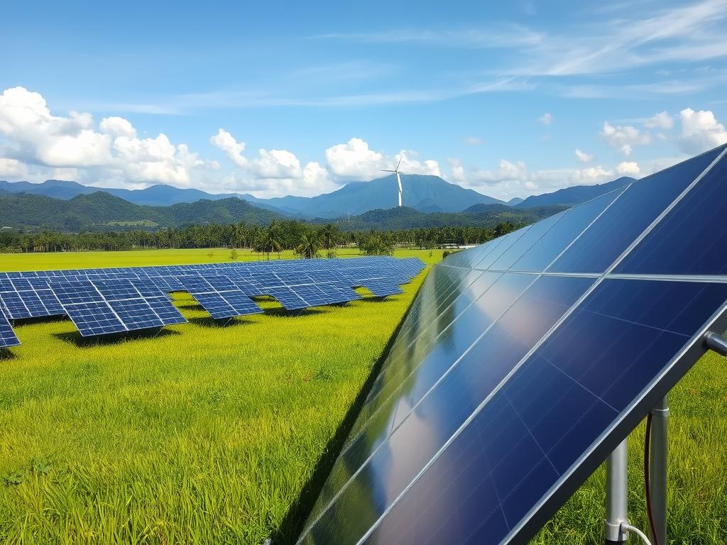 Renewable energy project in Costa Rica with solar panels