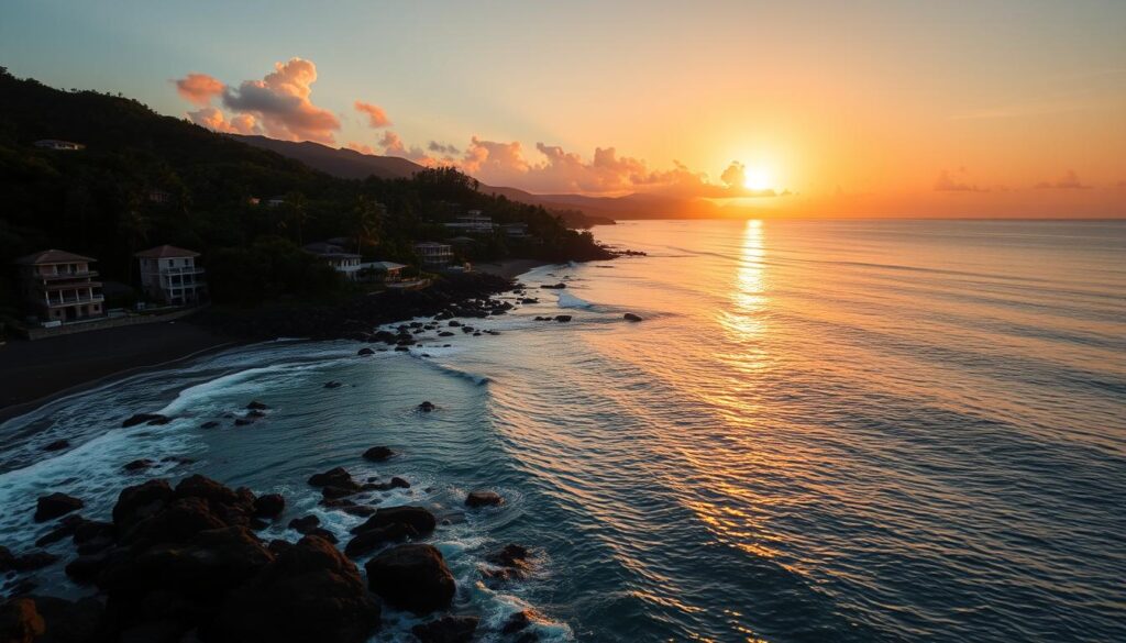 Sunset view of Costa Rican coastline representing investment potential through equity management