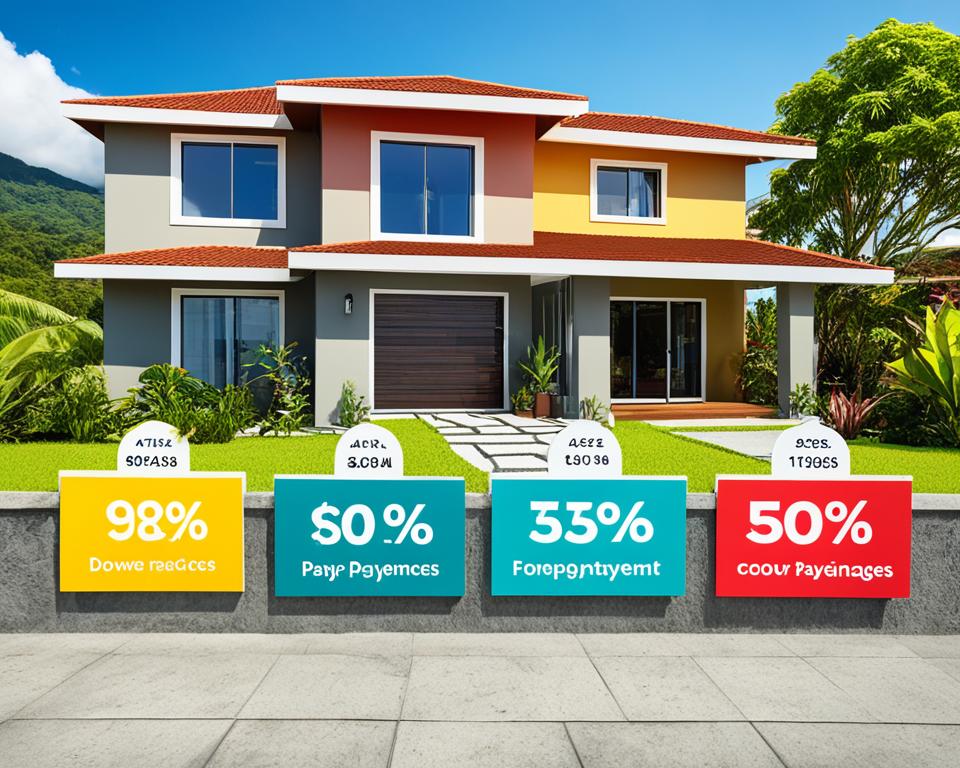 down payment percentages for costa rica properties