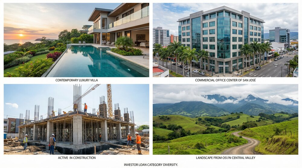 A portfolio of diverse real estate projects showing different property types.